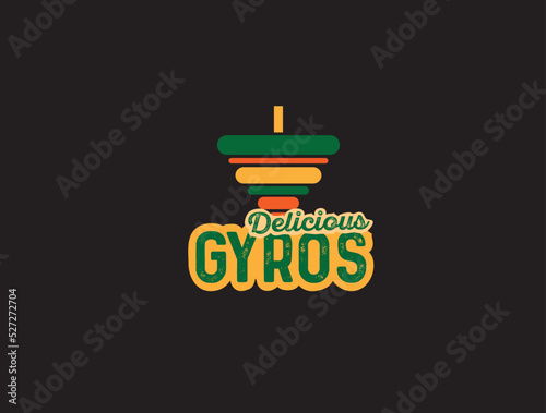 Delicious Gyros Restaurant Sign Vector Logo