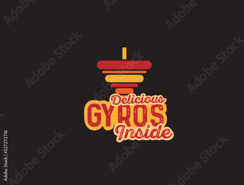 Delicious Gyros Restaurant Sign Vector Logo