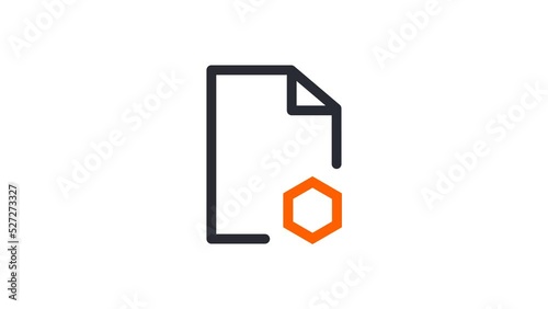 Animated linear document with settings sign. Add changes to file concept icon design. 
