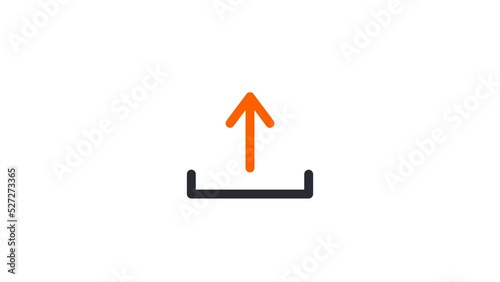 Animated linear uploading files icon. Sharing and loading files to web concept icon design. Uploading process looped icon for web.