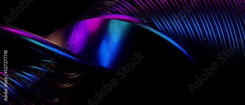 Imaginative Abstract 3d Three Dimensional PurpleBlue Banner Background Wallpaper 3D Illustration photo
