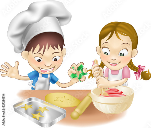 two children having fun in ...