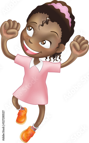 Young girl jumping for joy