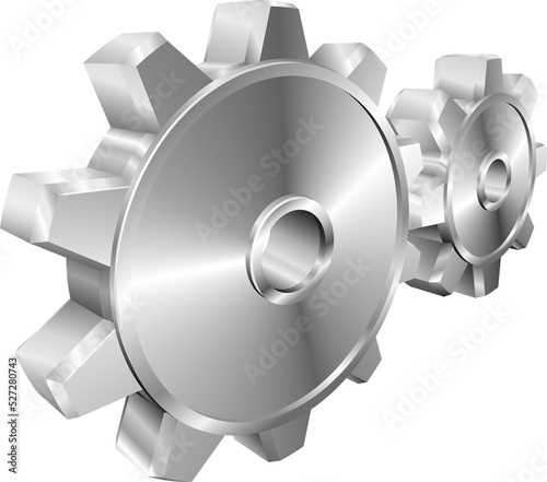 Shiny glossy mechanical cogs or gears vector illustration