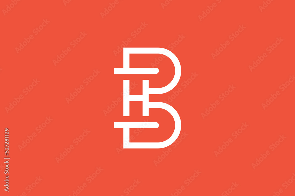 A minimal design for the BH logo. The letter HB is shown on a luxury ...