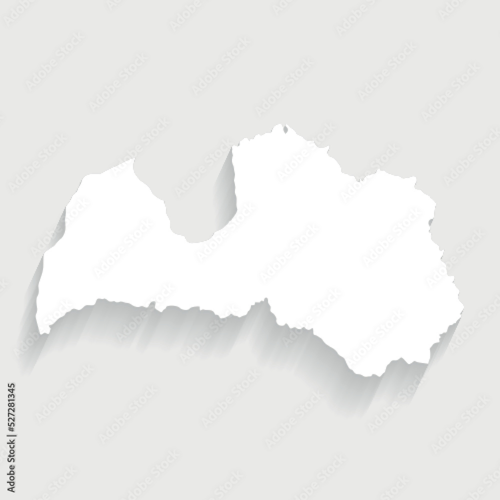 Simple white Latvia map on gray background, vector, illustration, eps 10 file