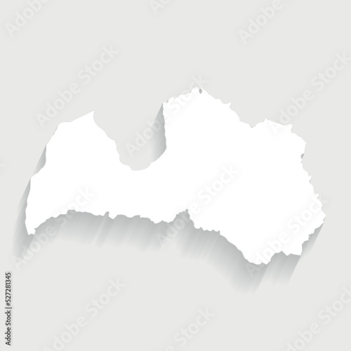 Simple white Latvia map on gray background  vector  illustration  eps 10 file