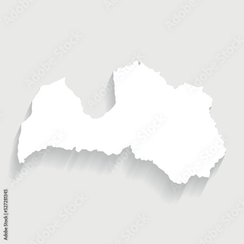 Simple white Latvia map on gray background, vector, illustration, eps 10 file
