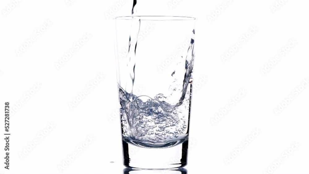 Fresh clean drink water in glass, Pouring pure drinking water into clear glass, splash out isolated on white background, slow motion. Concept of Drink Water, Flow, Healthy, Life, Nature, Transparent Fresh clean drink water in glass, Pouring pure drinking water into clear glass, splash out isolated on white background, slow motion. Concept of Drink Water, Flow, Healthy, Life, Nature, Transparent