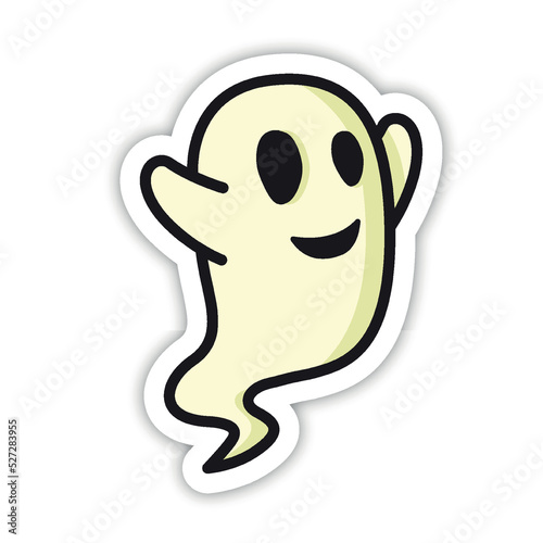 cute ghost editable vector sticker for chat app or corporate mascot 