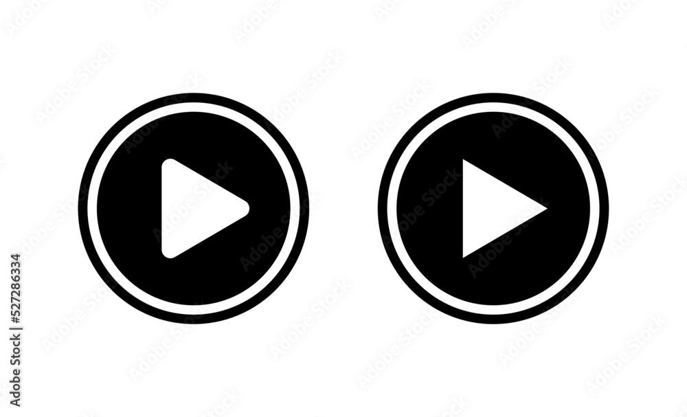 Play icon vector. Play button sign and symbol Play icon vector. Play button sign and symbol