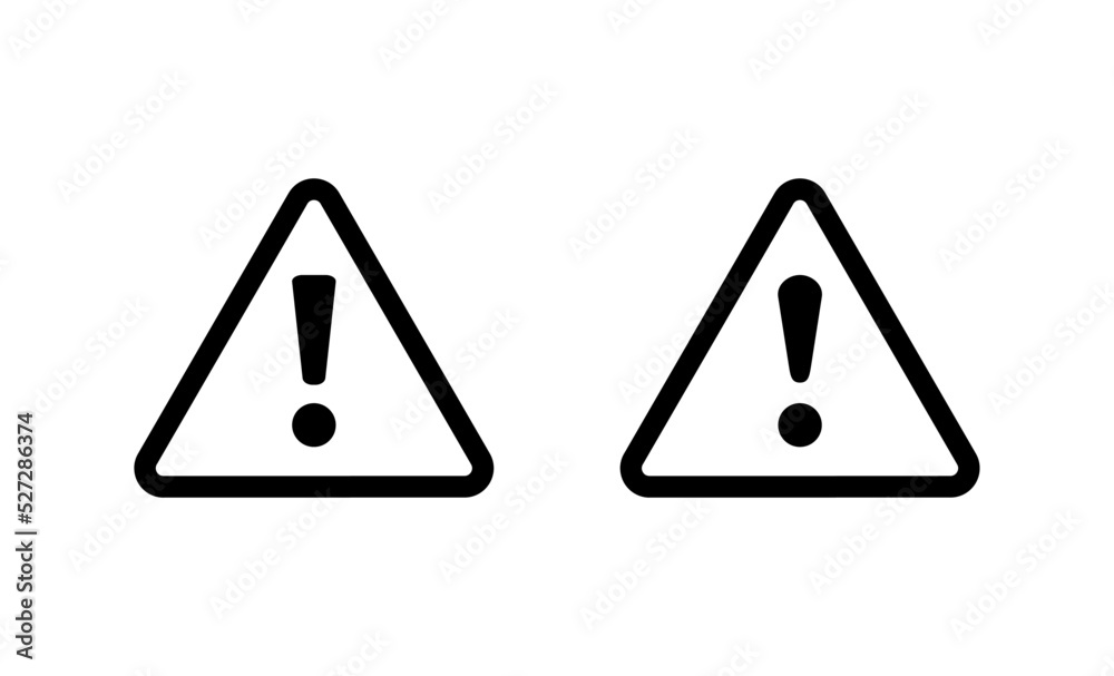 Exclamation danger icon vector. attention sign and symbol. Hazard warning attention sign Exclamation danger icon vector. attention sign and symbol. Hazard warning attention sign