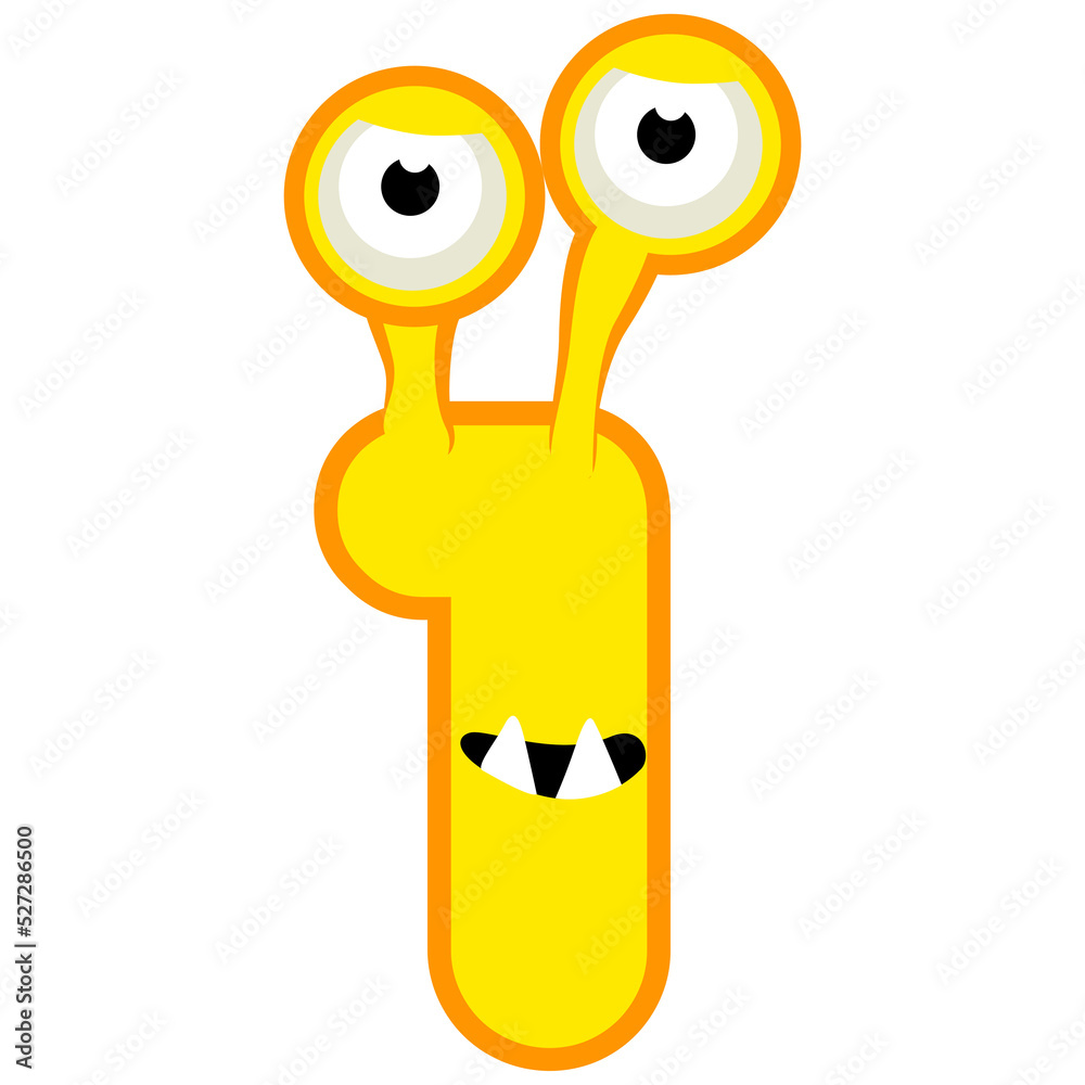 Cartoon Character Number One Monster, numerical 1. Cartoon Character Number One Monster, numerical 1.