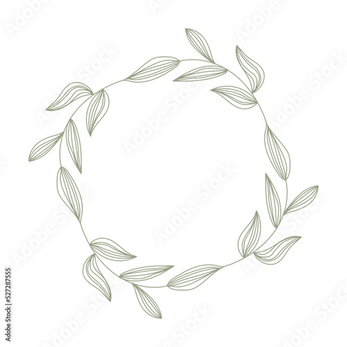 wreath foliage monogram wedding frame