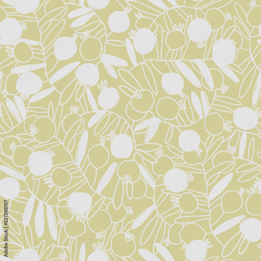 Seamless pattern with hand drawn meadow flowers in Ditzy style. Outlined illustrations on dark background for surface design and other design projects Seamless pattern with hand drawn meadow flowers in Ditzy style. Outlined illustrations on dark background for surface design and other design projects