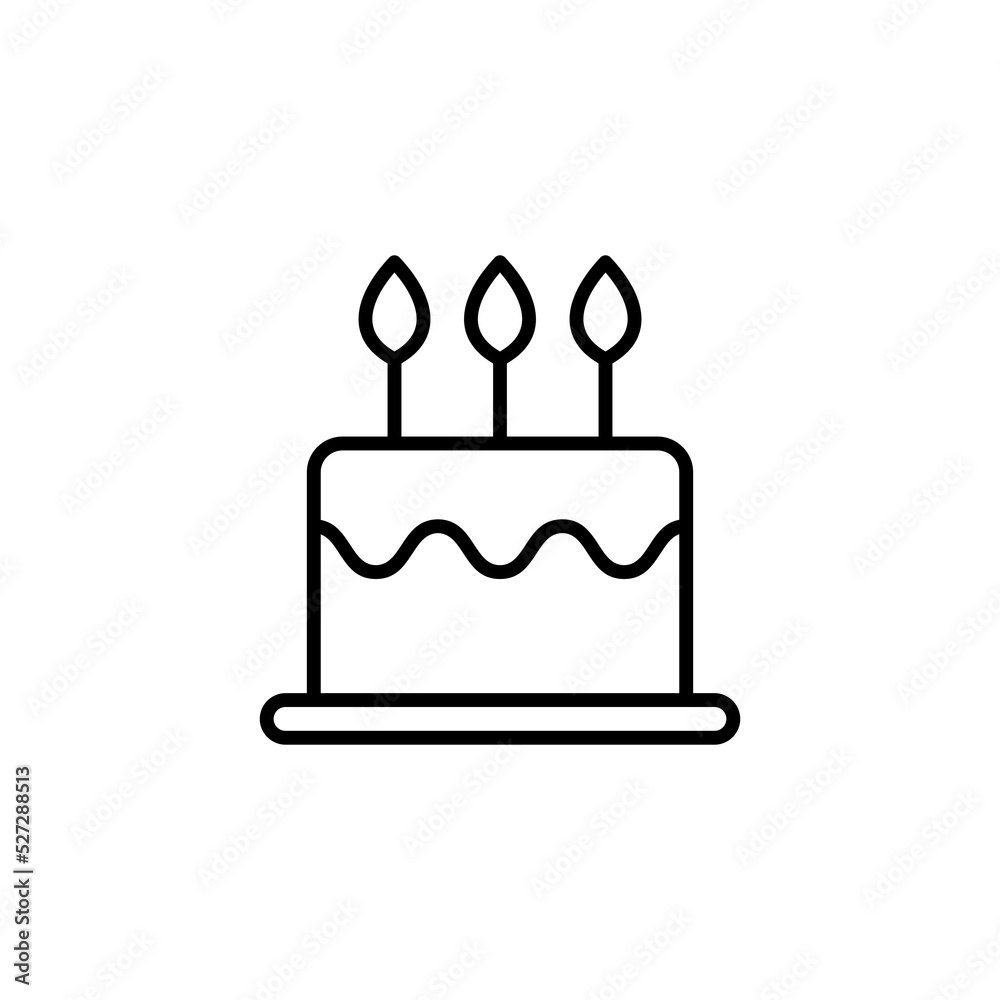 Cake icon vector for web and mobile app. Cake sign and symbol. Birthday cake icon Cake icon vector for web and mobile app. Cake sign and symbol. Birthday cake icon