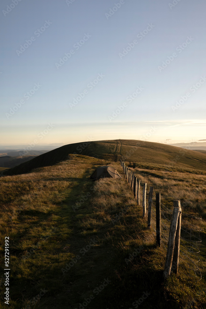 Cadair Berwyn mountain range in Wales UK