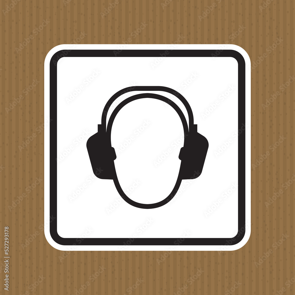 Hearing Protection Symbol Floor Sign