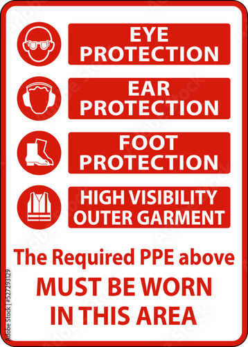 PPE Must Be Worn In This Area Sign