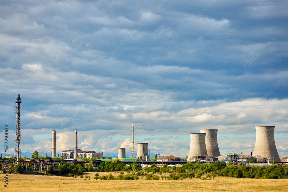 The oil refinery plant form industry zone ,which the factory - petrochemical plant