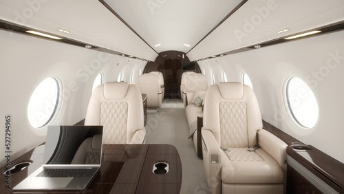 Interior Of Empty Corporate Jet photo