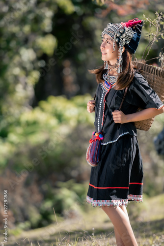Young Asian hill tribe woman in Thailand.