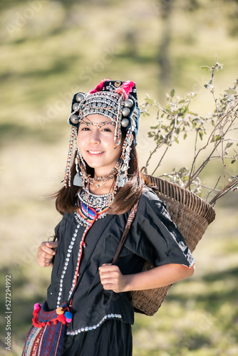 Young Asian hill tribe woman in Thailand.