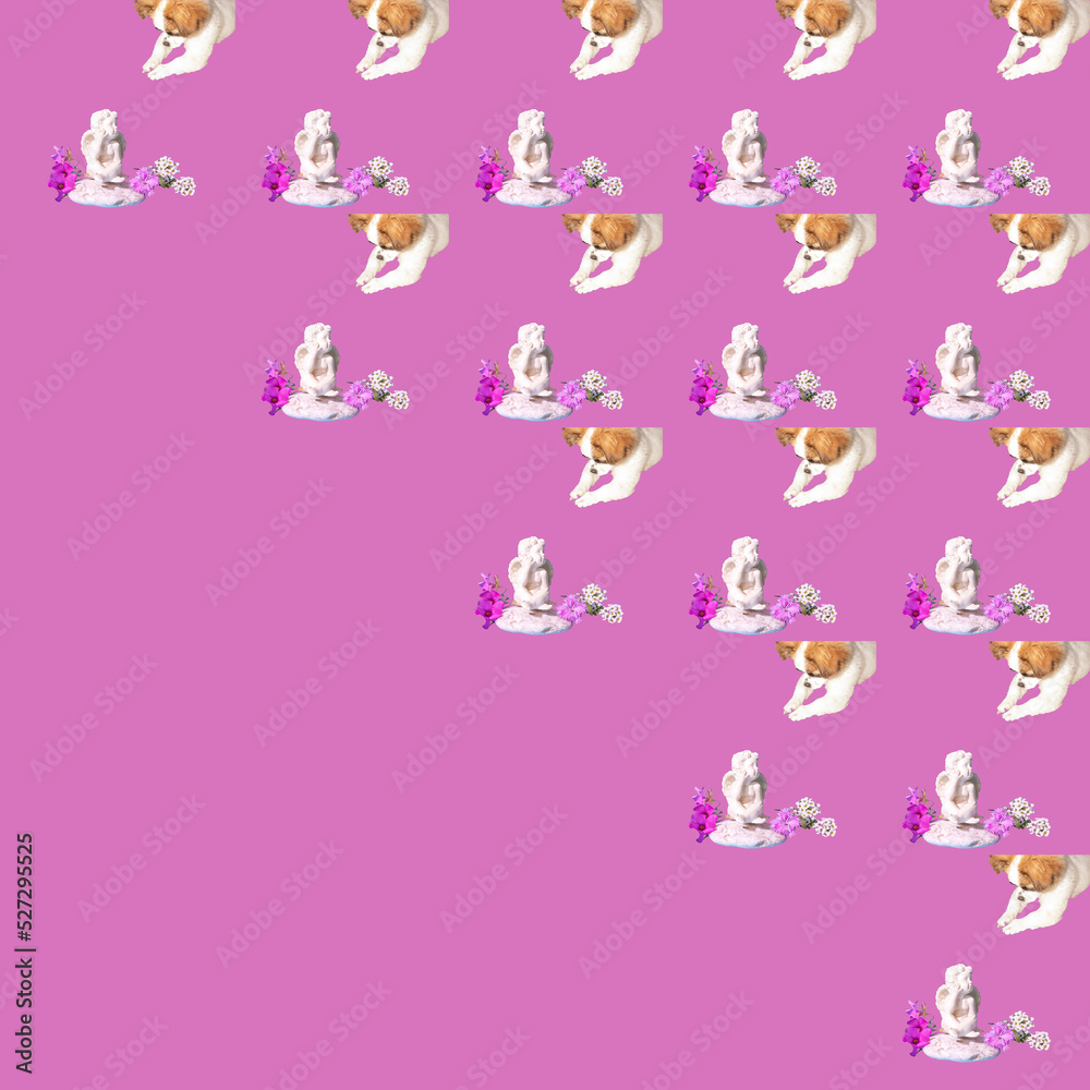 Angel guardian.Minimal creative idea with a white angel pattern on a trendy pastel color background. Baby angel sitting on a cloud. Minimalistic concept. Angel guardian.Minimal creative idea with a white angel pattern on a trendy pastel color background. Baby angel sitting on a cloud. Minimalistic concept.