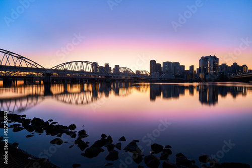 Quadro su tela Osaka Skyline Cityscape