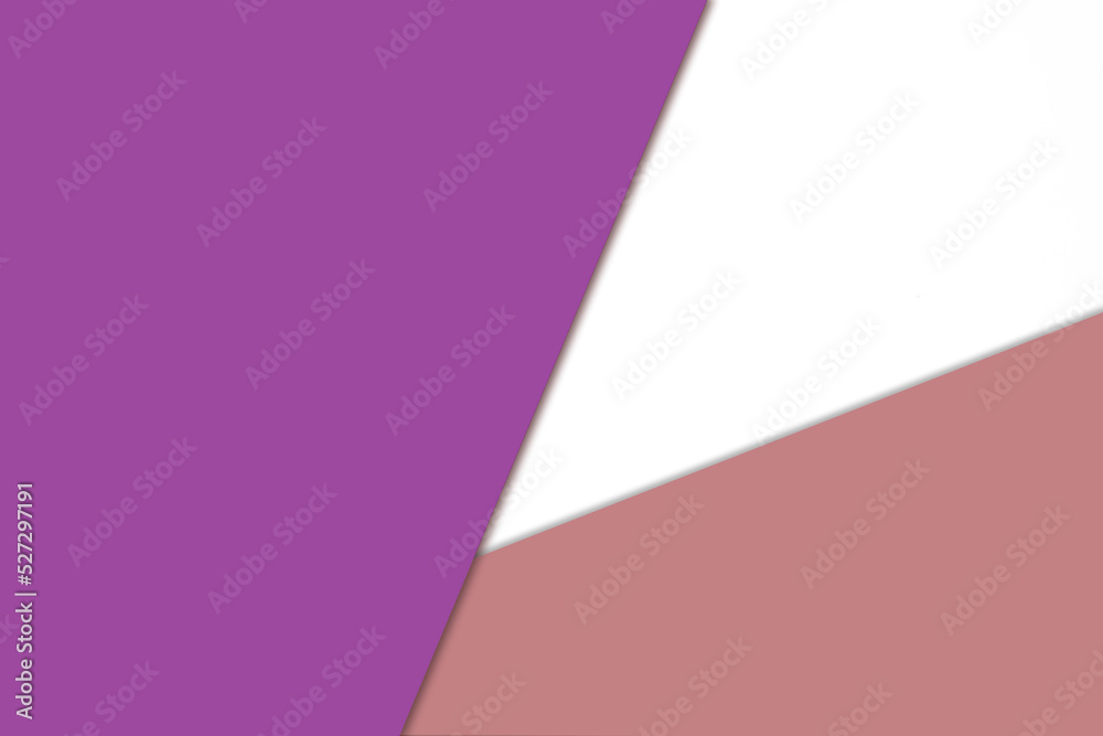 Plain bright fresh shades of pink purple peach and white color papers intersecting to form a triangle shape for cover design Plain bright fresh shades of pink purple peach and white color papers intersecting to form a triangle shape for cover design