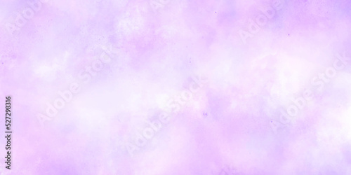 Abstract background with Clouds and blue sky background. Bright sky with white clouds. and purple watercolor design . paper texture design Panoramic grunge texture pattern. Geometric design