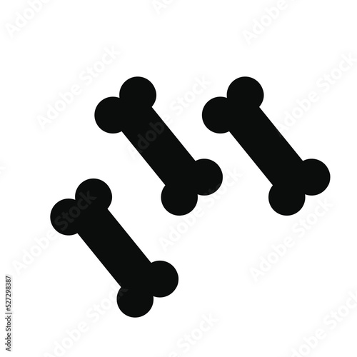 Dog bone silhouette icon, flat vector illustration for graphic design.
