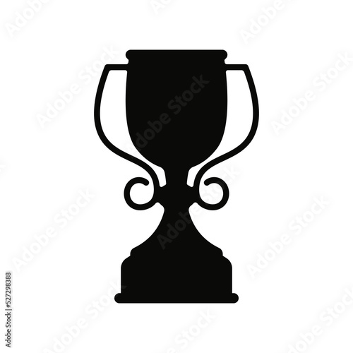 Winner Cup silhouette icon, flat vector illustration for graphic design.
