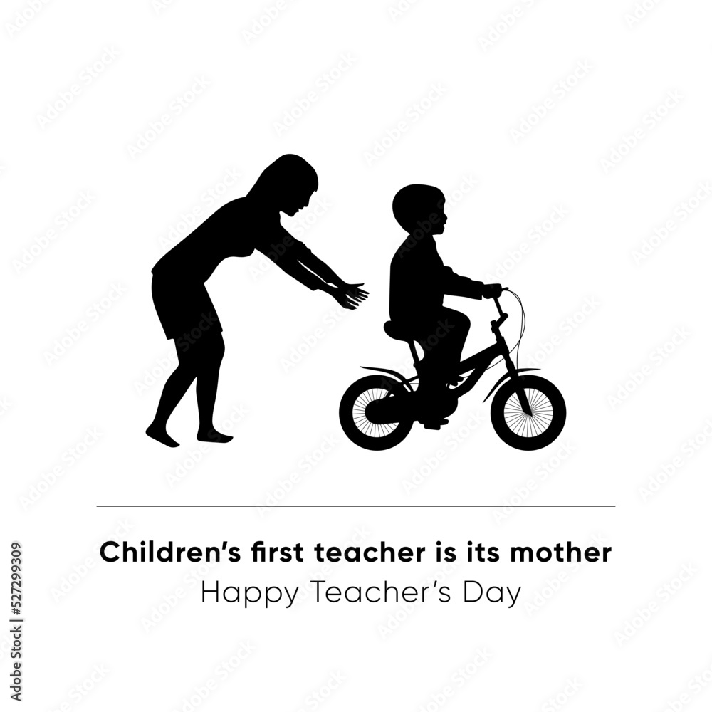 Teachers day | Mom with son | mom teaching son Stock Vector | Adobe Stock