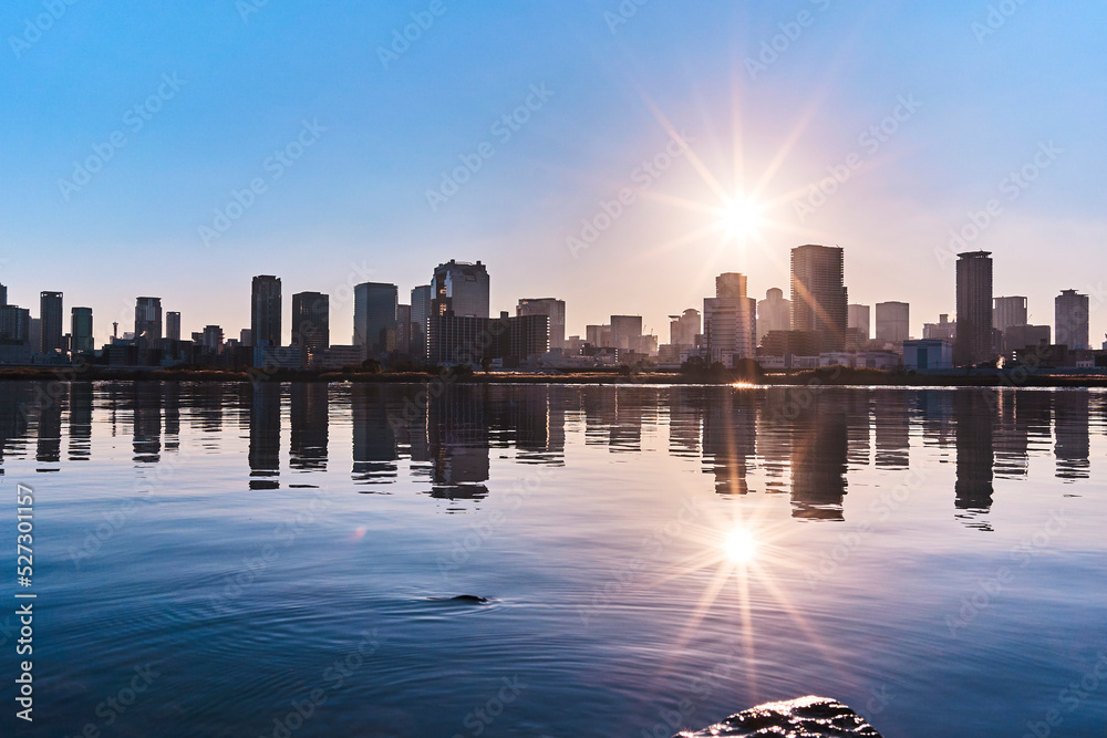 Naklejka premium Osaka Skyline Cityscape