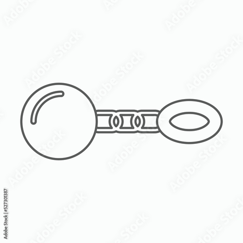 shackle icon, pensioner vector, chain and ball illustration