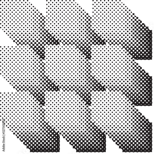 Aesthetic dotted design element. Bauhaus poster . Modern art .Abstract composition . Dots in perspective. Halftone dots texture effect .Contemporary vector design 