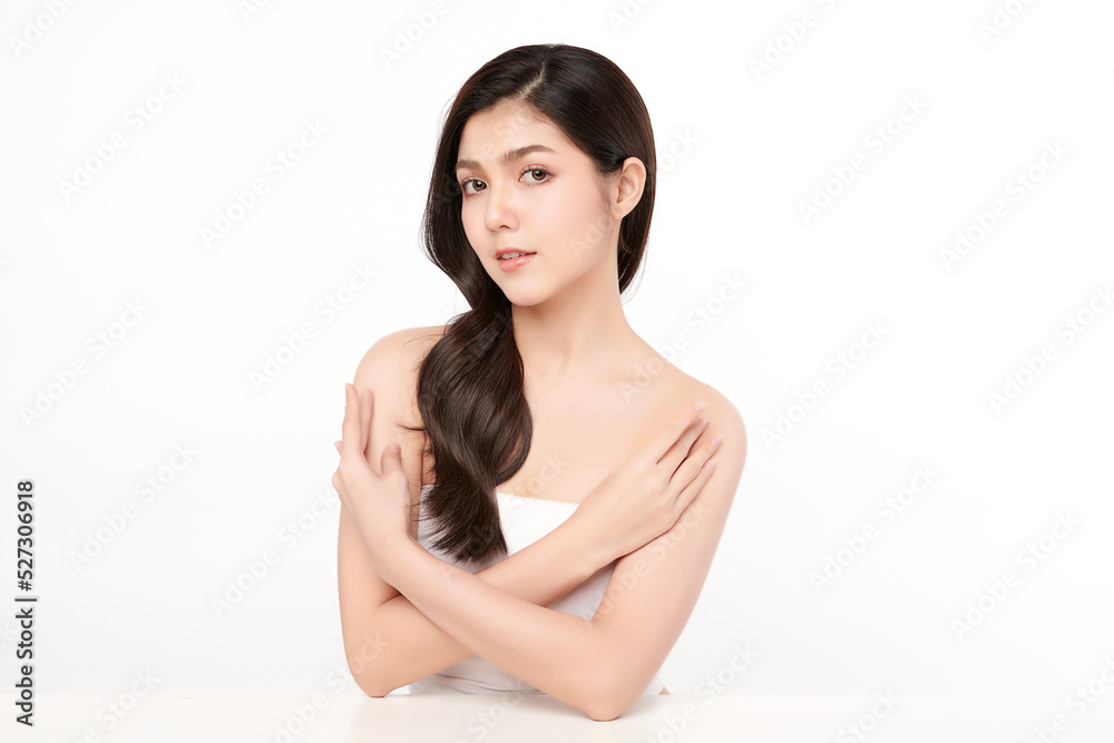Beautiful young asian woman with clean fresh skin on white background, Face care, Facial treatment, Cosmetology, beauty and spa, Asian women portrait. Beautiful young asian woman with clean fresh skin on white background, Face care, Facial treatment, Cosmetology, beauty and spa, Asian women portrait.