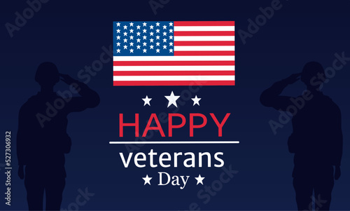 Illustration vector graphic of happy veterans day u.s.a 