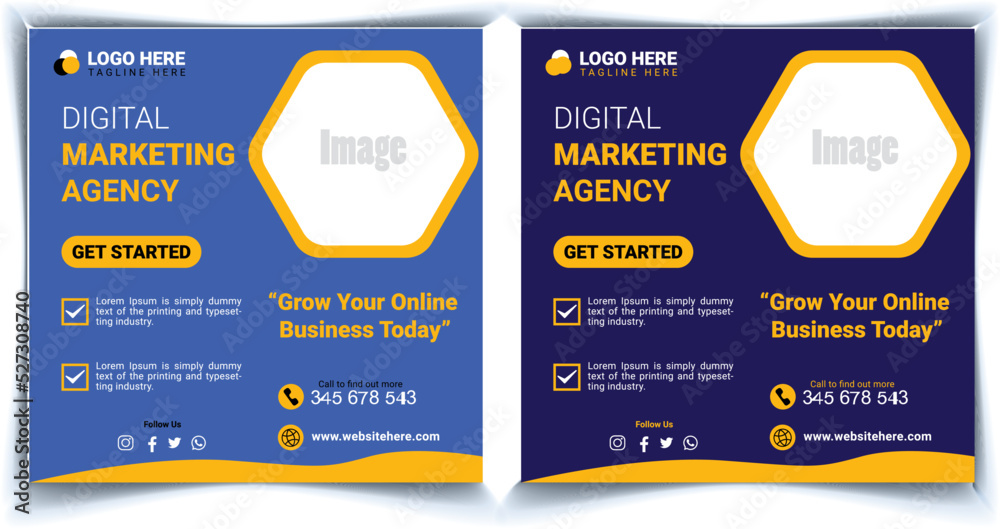 Business promotion and corporate social media banner template or square flyer. Business promotion and corporate social media banner template or square flyer.