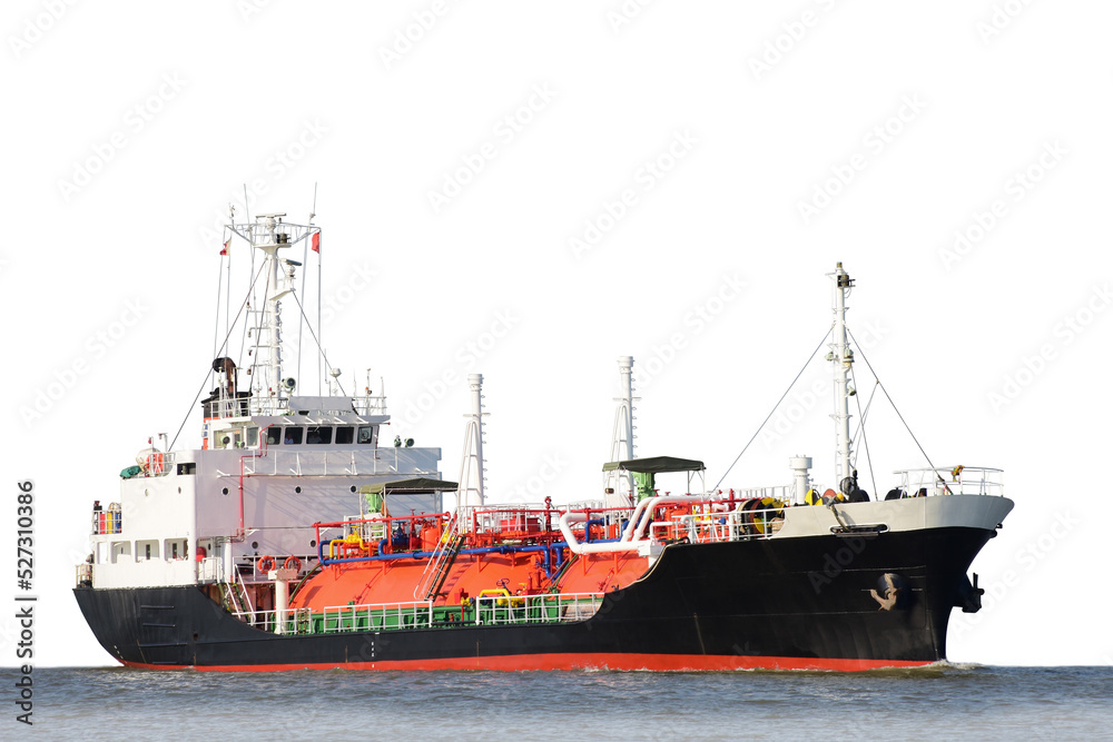 Oil Ship LPG tanker PNG, floating Storage Unit import export petroleum gas LPG and CNG on white background isolate.