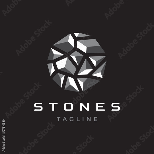 Stone logo design illustration vector template
