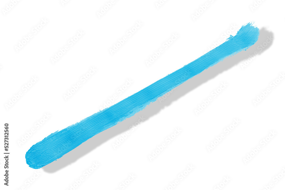 light blue brush and shadow isolated on a white background light blue brush and shadow isolated on a white background