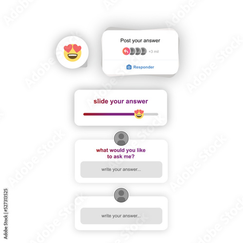 social media sticker interaction slider