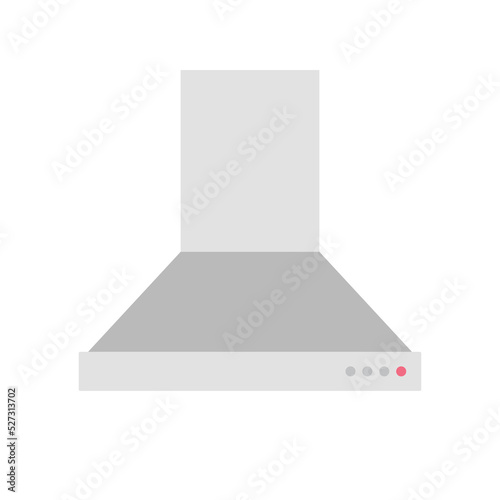 Range hood clipart vector illustration. Kitchen hood flat vector design. Kitchen range hood sign icon. Stainless steel cooking canopy. Domestic equipment and kitchen appliances. Vent hood cartoon