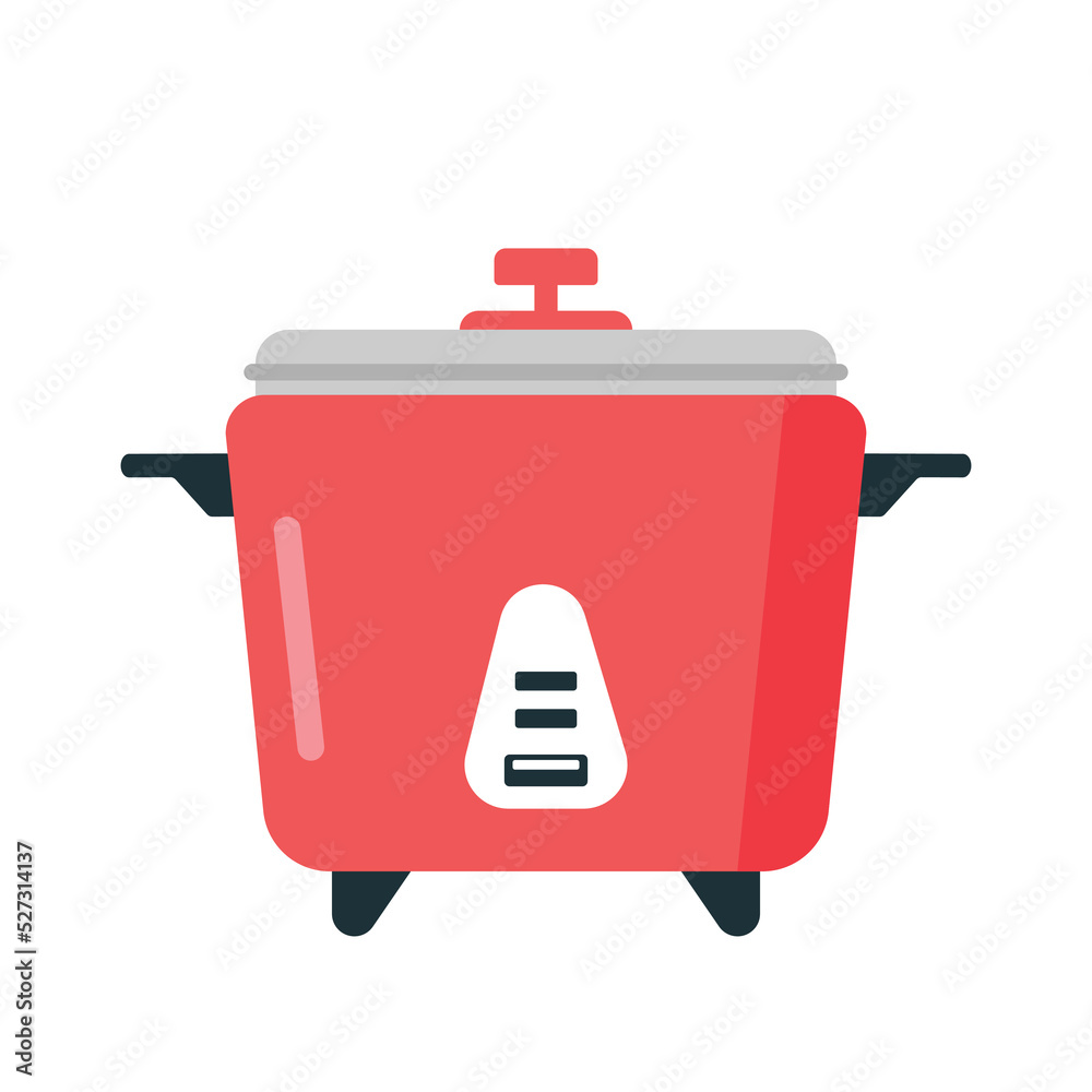 rice-cooker-clipart-vector-illustration-simple-red-electric-cooker