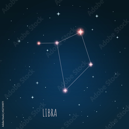 Vector  illustration of Zodiac sign  Constellation Libra