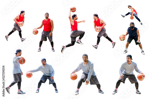 Collection Athletes  basketball on a white background.