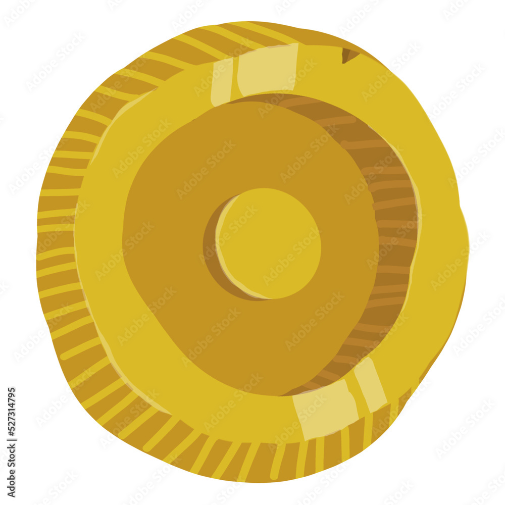 Old Coin with yellow color. This coin was invented while digging the
