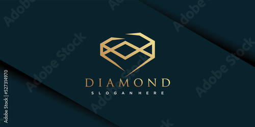 Diamond logo with unique design premium vector